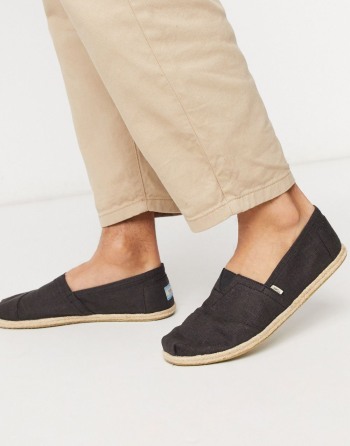 Toms Espadrilles Linen With Rope Detail Crne - Muške Cipele | 41506DBMS